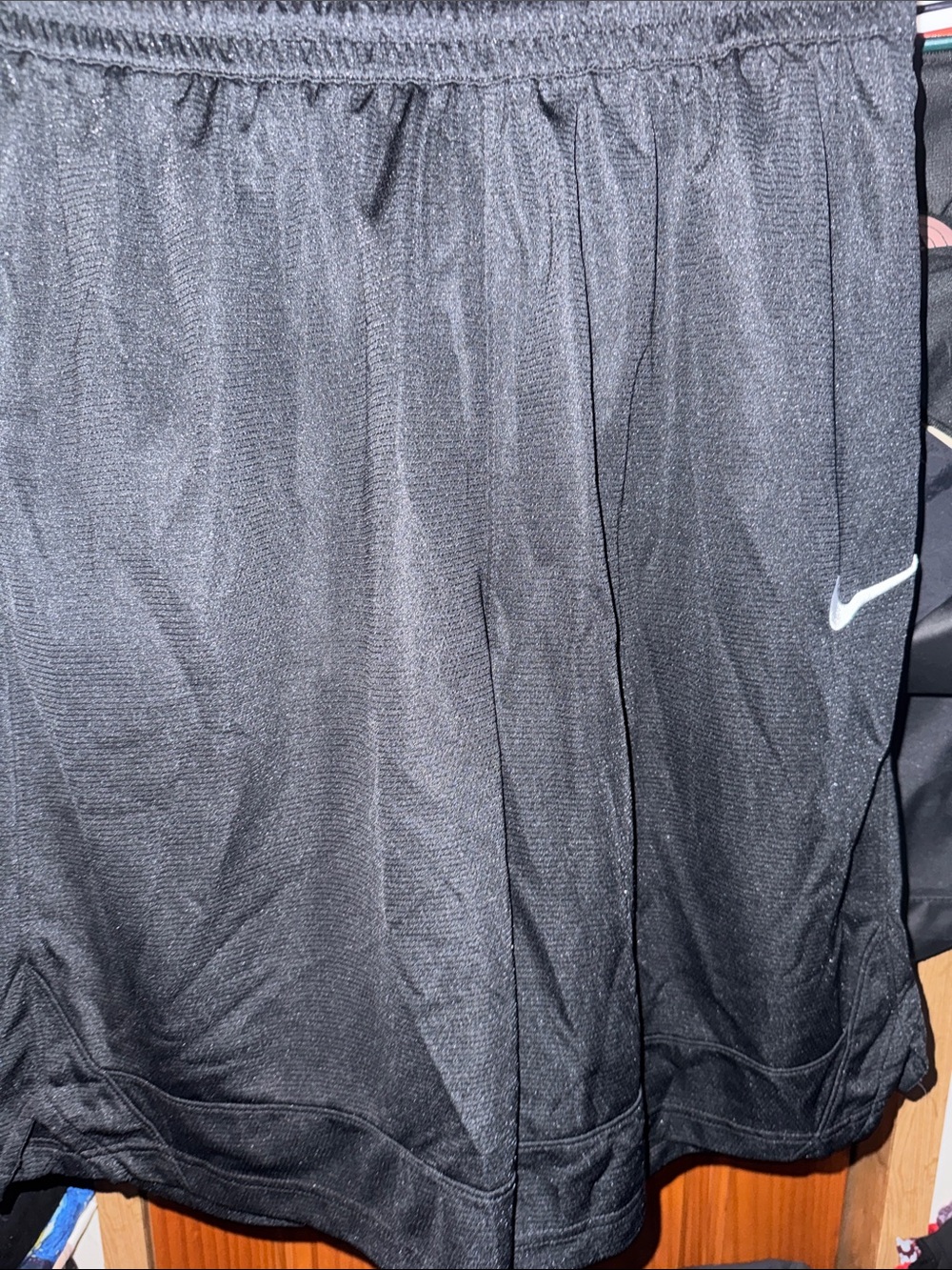 Nike Black Basketball Shorts with White Swoosh size L